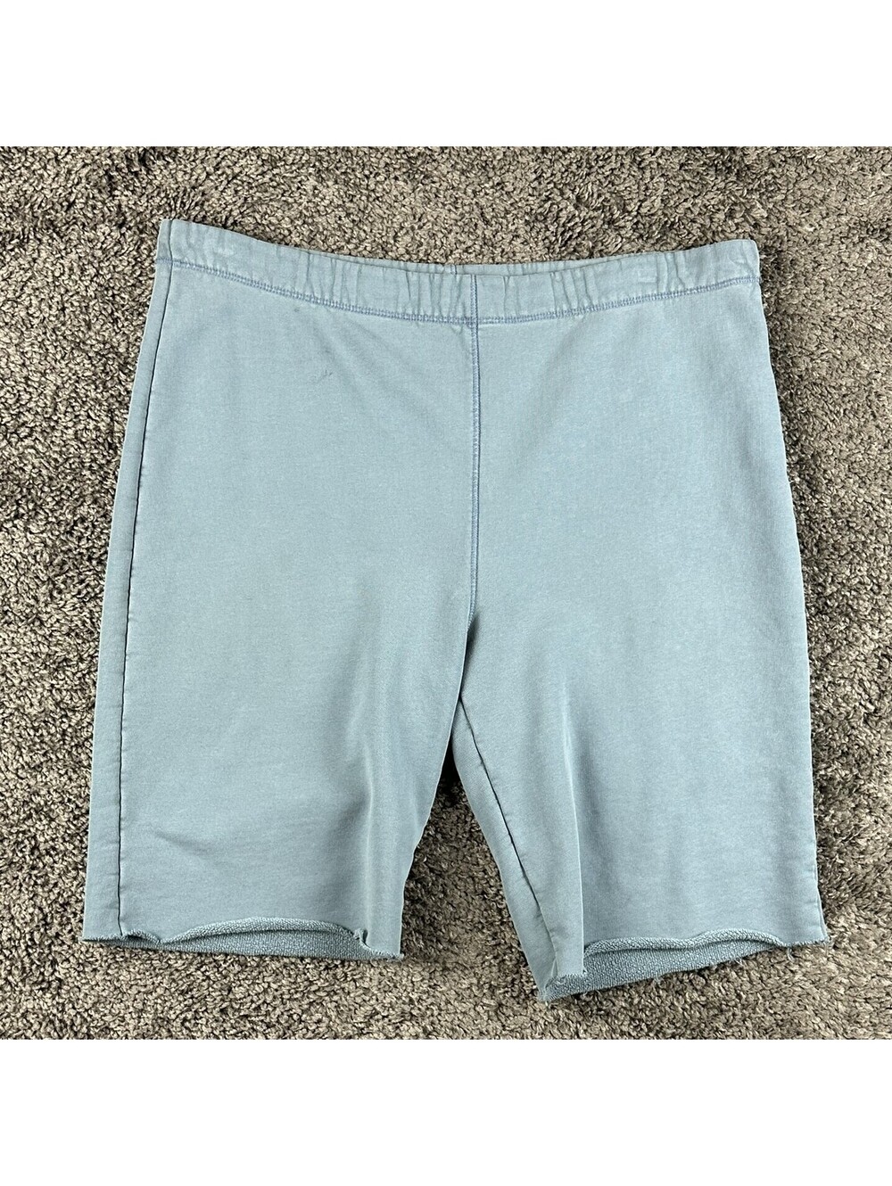Reformation Jeans Womens L Blue French Terry Raw Hem Sweat Shorts USA